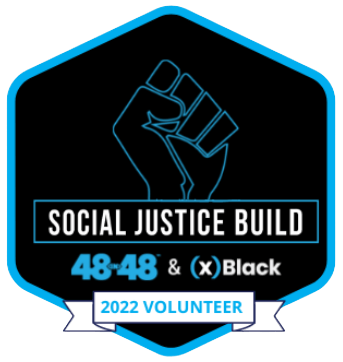 volunteer badge for social justice build 2022