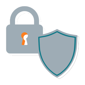 icon of lock and shielf denoting a safe and secure website